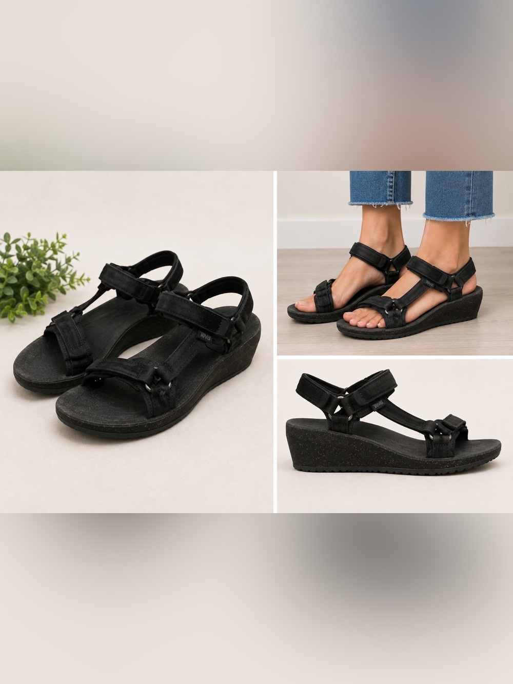 Teva Women’s Black Strappy Sport Sandals Size 10 – Adjustable – Well Loved